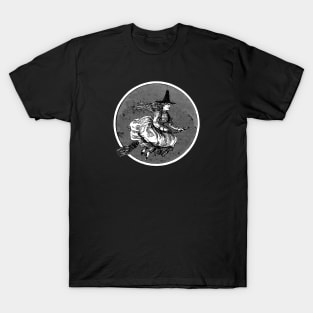 Vintage Witch on Broom T-Shirt